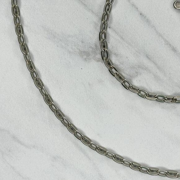 Silver Tone Oval Link Chain Purse Strap 46" Crossbody Bag Replacement ✨ - Picture 7 of 11